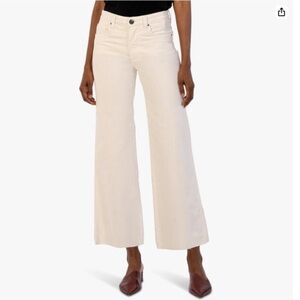 Kut White Fab AB Wide Leg Corduroy Jeans